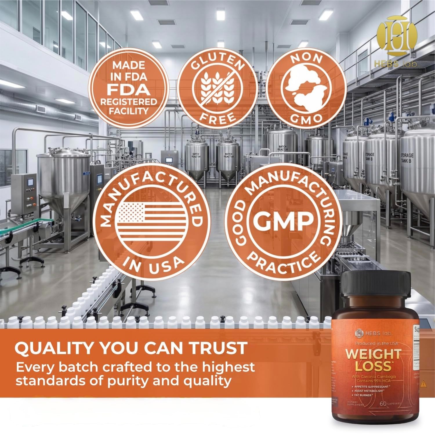 Weight Loss Pills for Men & Women – Garcinia Cambogia, Appetite Suppressant, Met