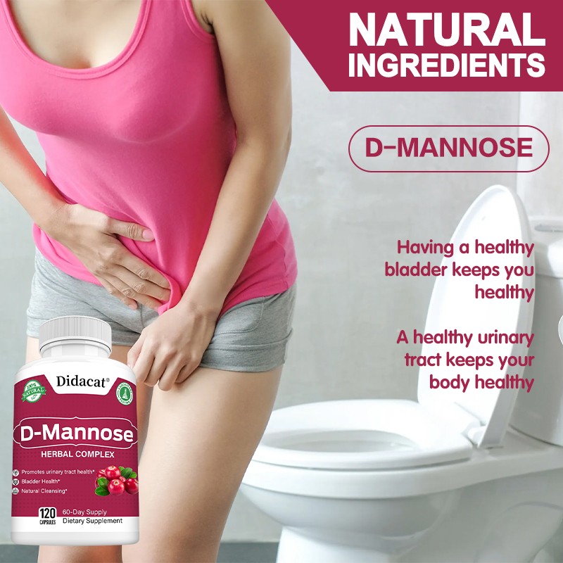 D Mannose Capsules Urinary Tract Cleanse Promotes Bladder Health 120 Pills