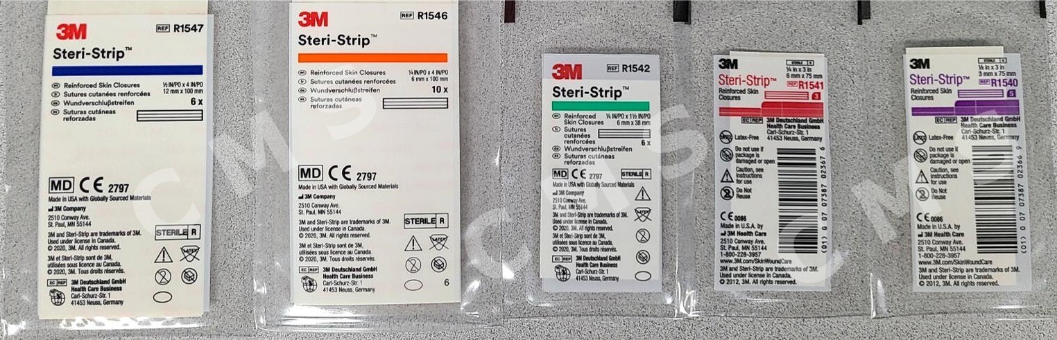 3M Steri-Strip Skin Closure R1546 R1547 R1540 R1541 R1542 1/8 1/4 1/2 Strips USA