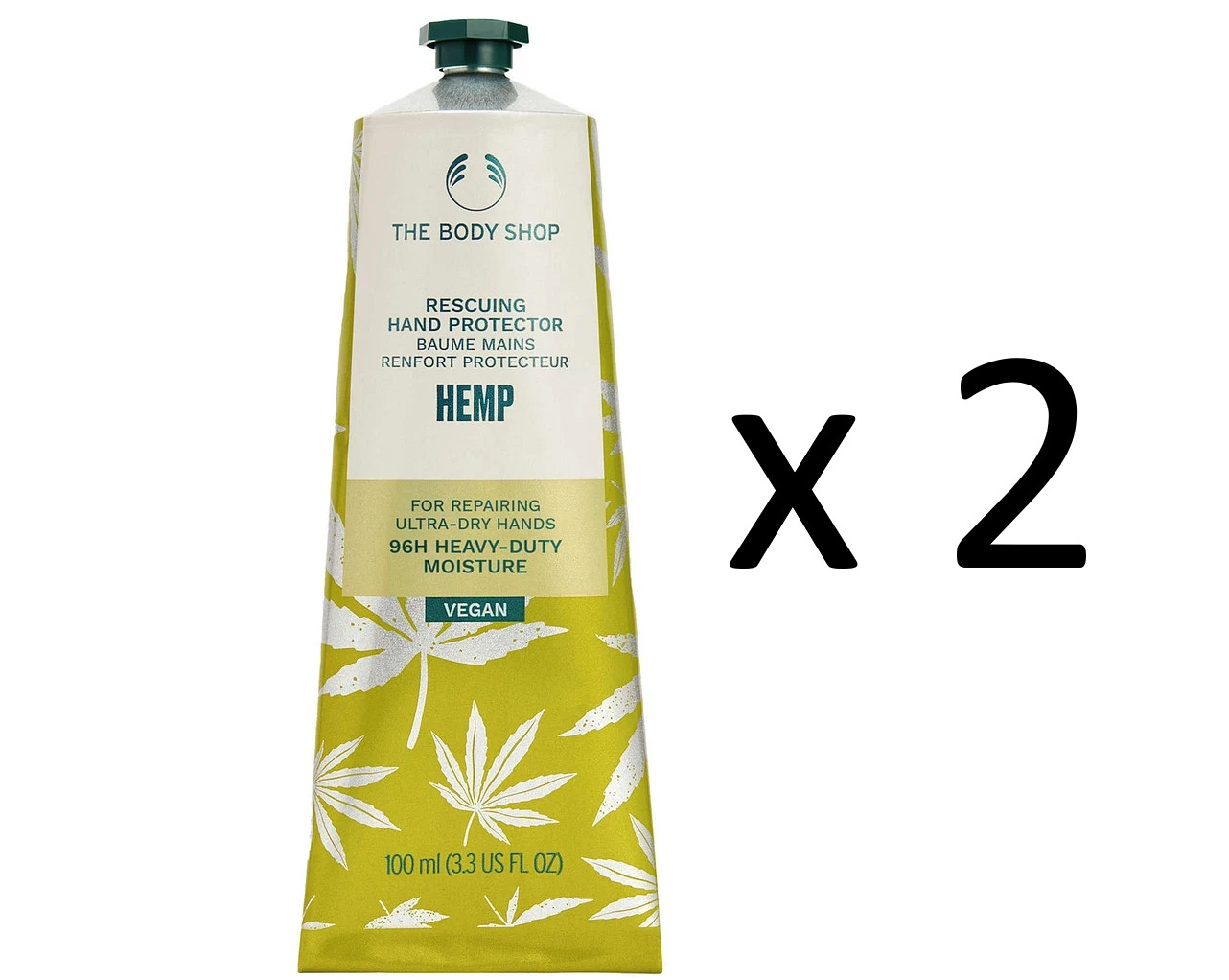 The Body Shop Hemp Hand Protector 100ml x2 Pack Dry Skin Moisturizer Cream