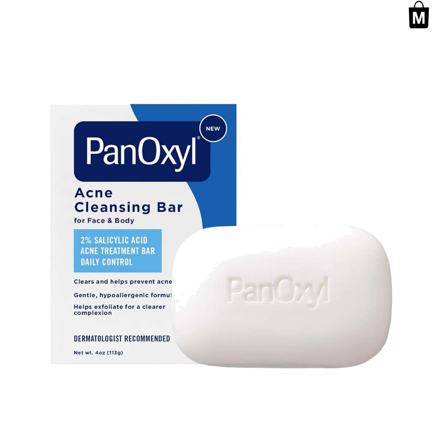 Acne Cleansing Bar with 2% Salicylic Acid – & Dermatologist Tested, 4 oz