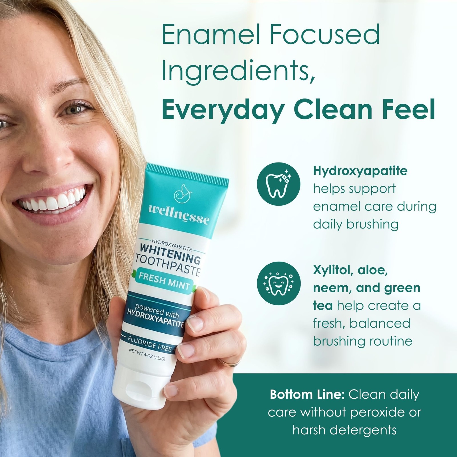 Hydroxyapatite Toothpaste 4 Oz Fresh Mint Whitening Fluoride Free
