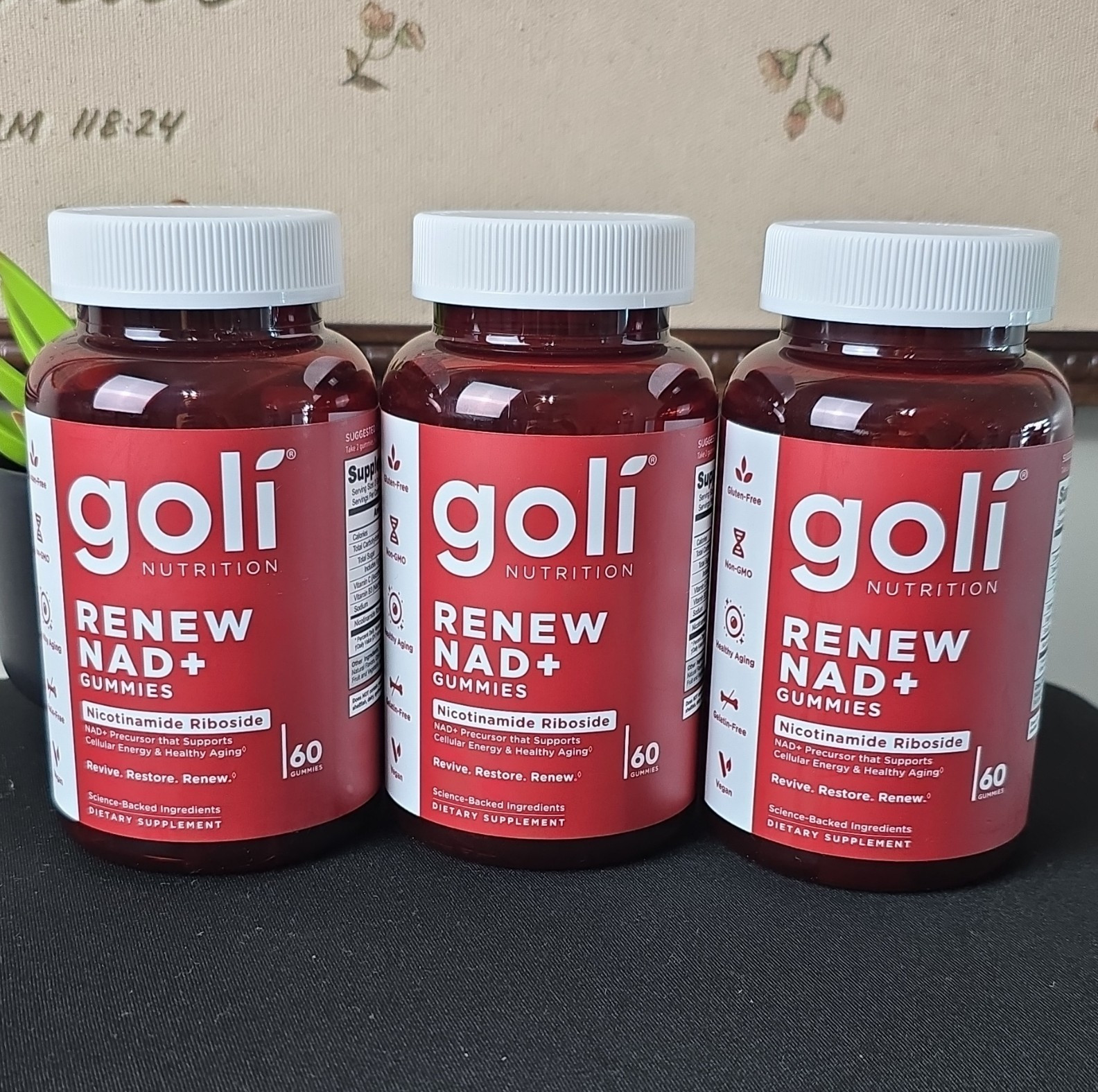 Goli Renew NAD+ Gummies Nicotinamide Riboside 60 Mixed Fruit Vegan Kosher