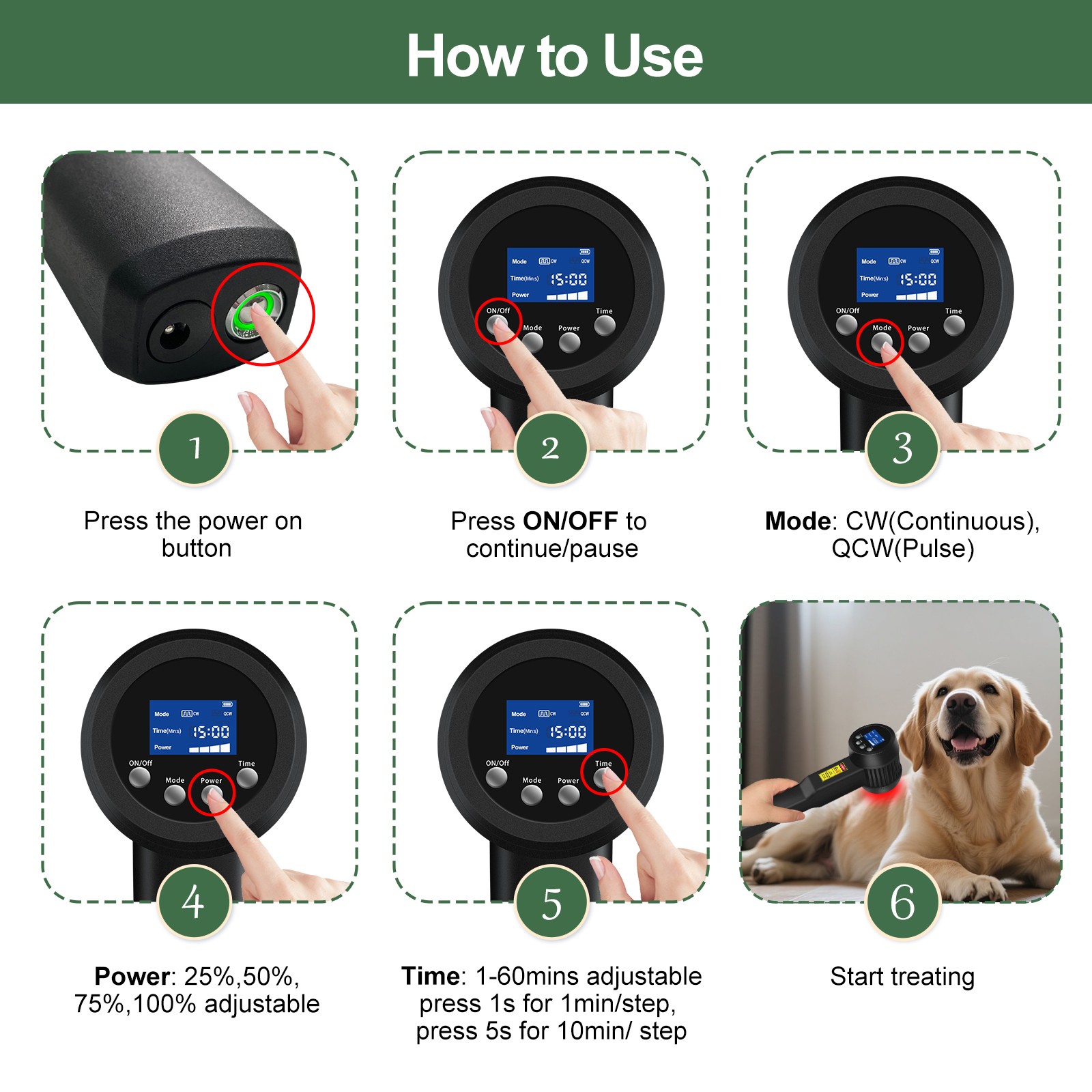 Professional 3W Laser Therapy Machine Red Infrared for Muscle Joint Back Pain