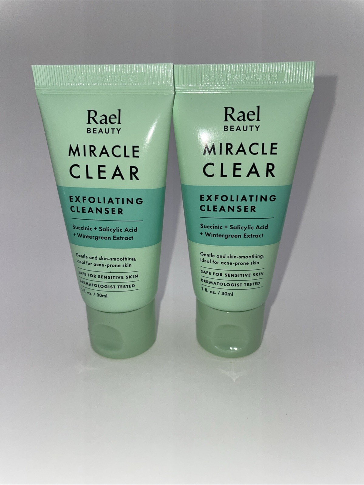 2 Pc Rael Beauty Miracle Clear Exfoliating Cleanser 1oz Each TRAVEL