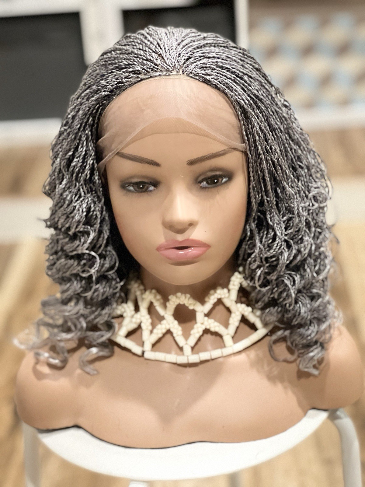 Braided wig: beautiful Handmade braided micro twist wig made on a full lace wig