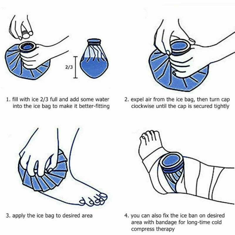 3 Pack [11″ 9″ 6″] Reusable Ice Bags for Injuries with a Adjustable Wrap Hot