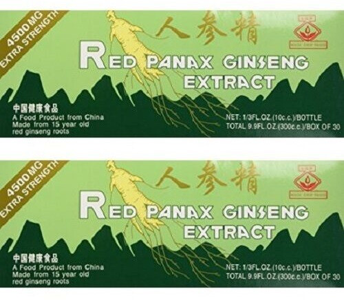 RED PANAX GINSENG EXTRACT From 15 Years Old Roots, 4500 MG 60 BOTTLES (Pak Of 2)