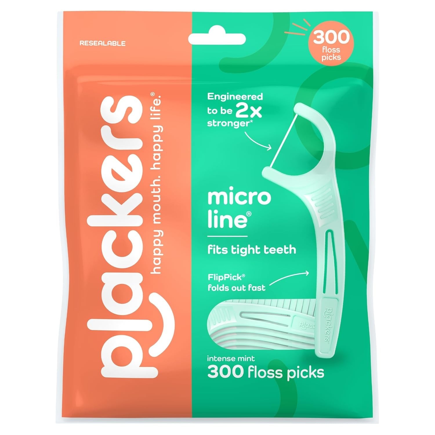 300 CT Plackers Micro Mint Dental Floss Tooth Picks Plastic Oral Teeth Flossers