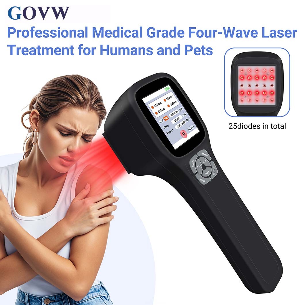 25 Diodes Cold Laser Therapy LLLT 2500mW Adjustable Power for Human Pain Relief