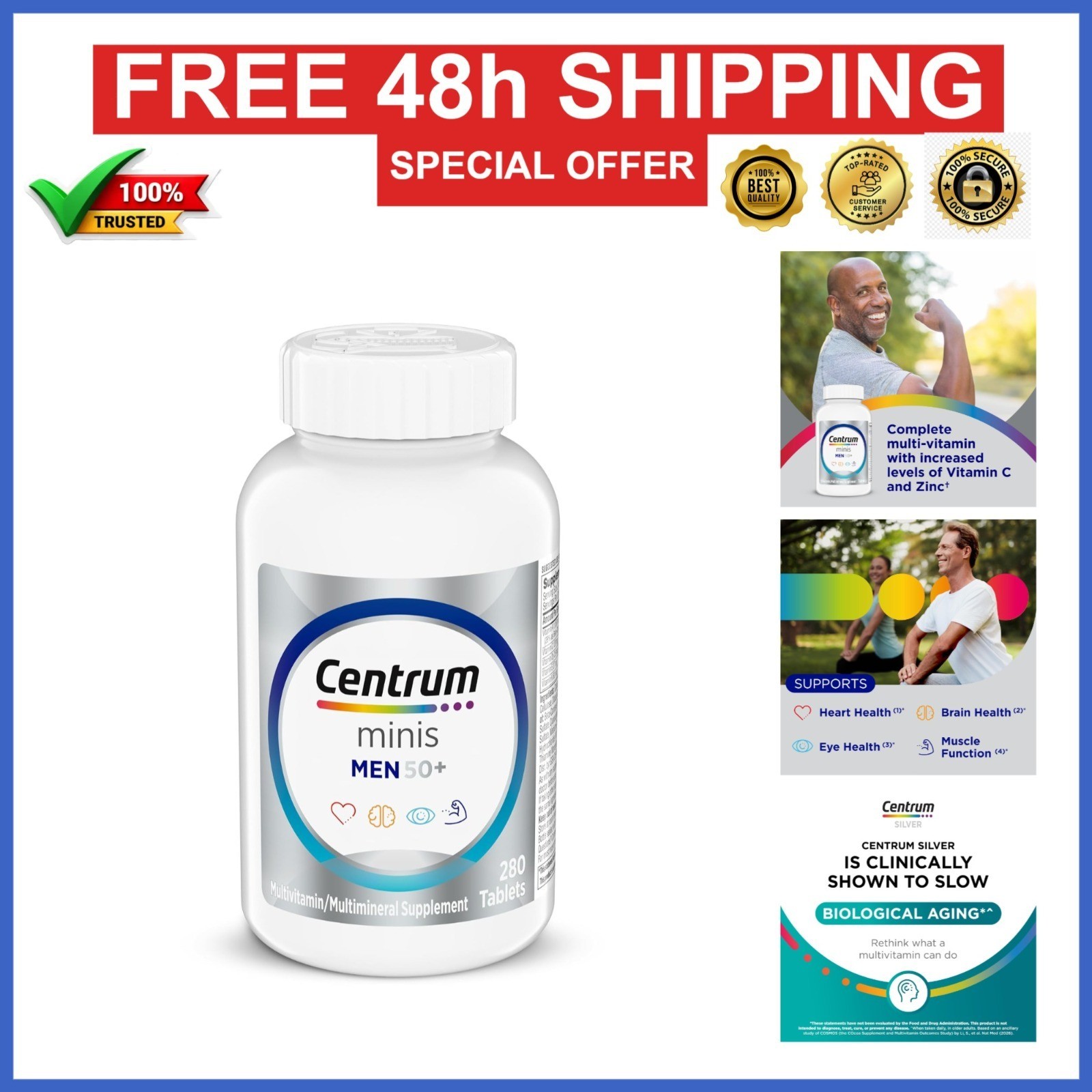 Centrum Minis Silver Multivitamin for Men 50 Plus – 280 Ct
