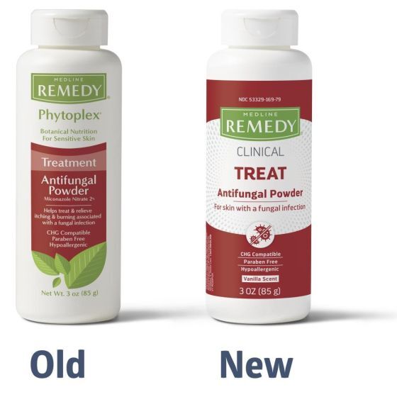 New Medline Remedy Treat Antifungal Powder, Scented, 3 oz. Bottle, 2 pack