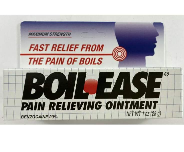 Boil Ease Pain Relieving Ointment Maximum Strength 1 oz. Expiration 08/2025