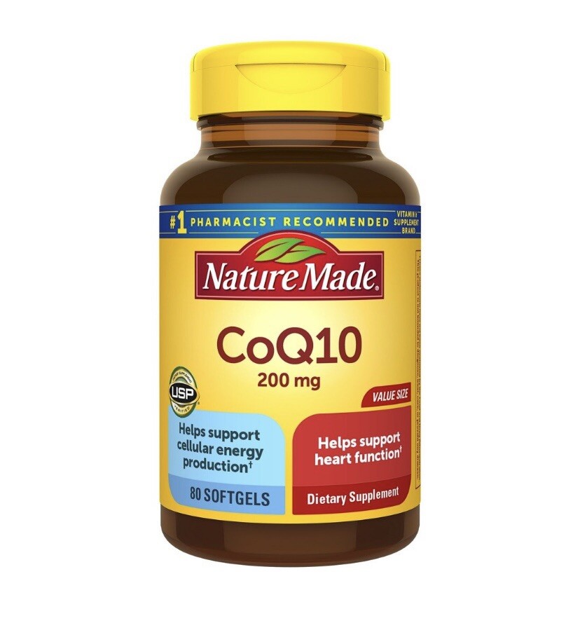 Nature Made CoQ10 200 mg 80 Softgels {Exp:10/2027+}