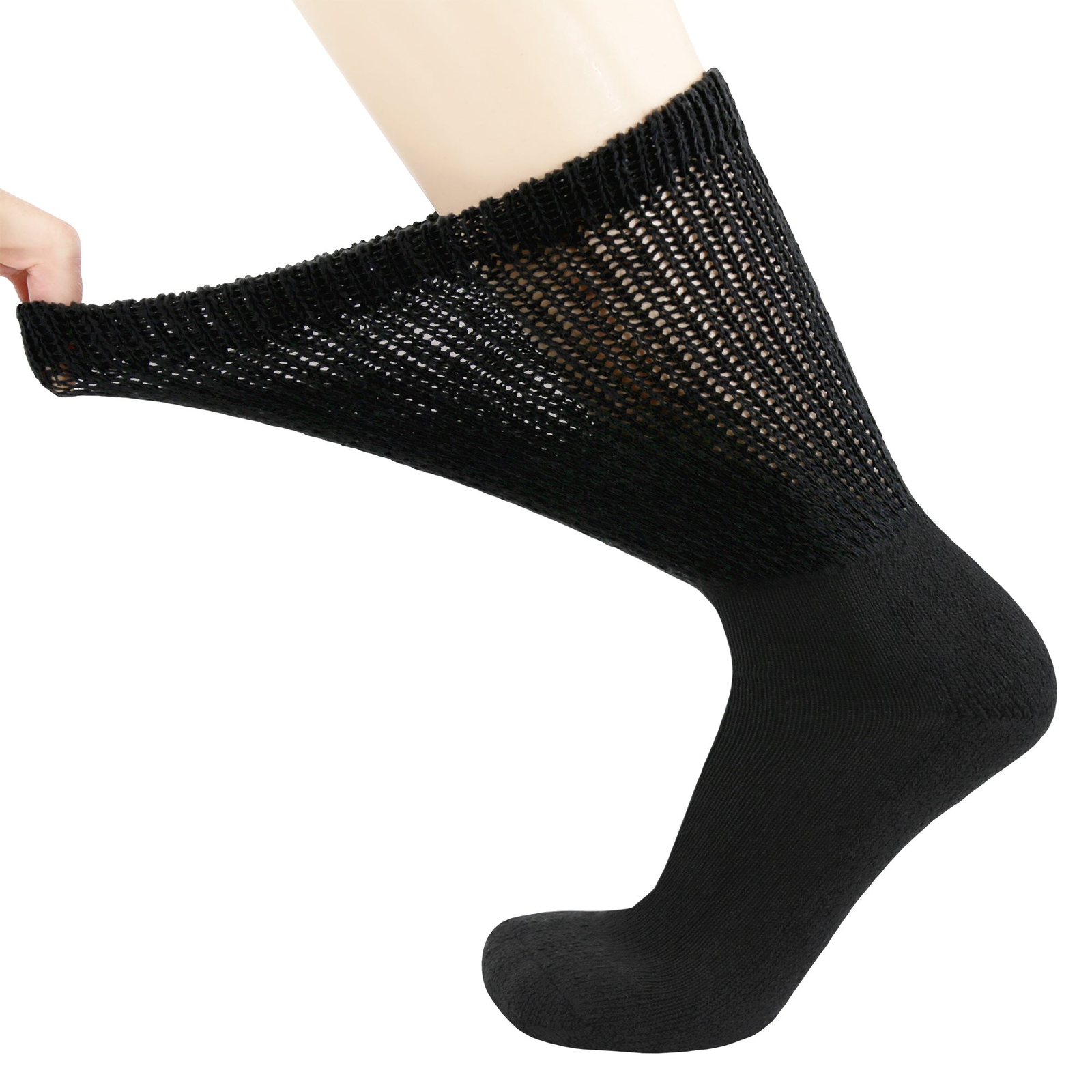 Diabetic Slipper Socks, Extra Thick Cotton Cushioned Crew Socks (Size 10-13)