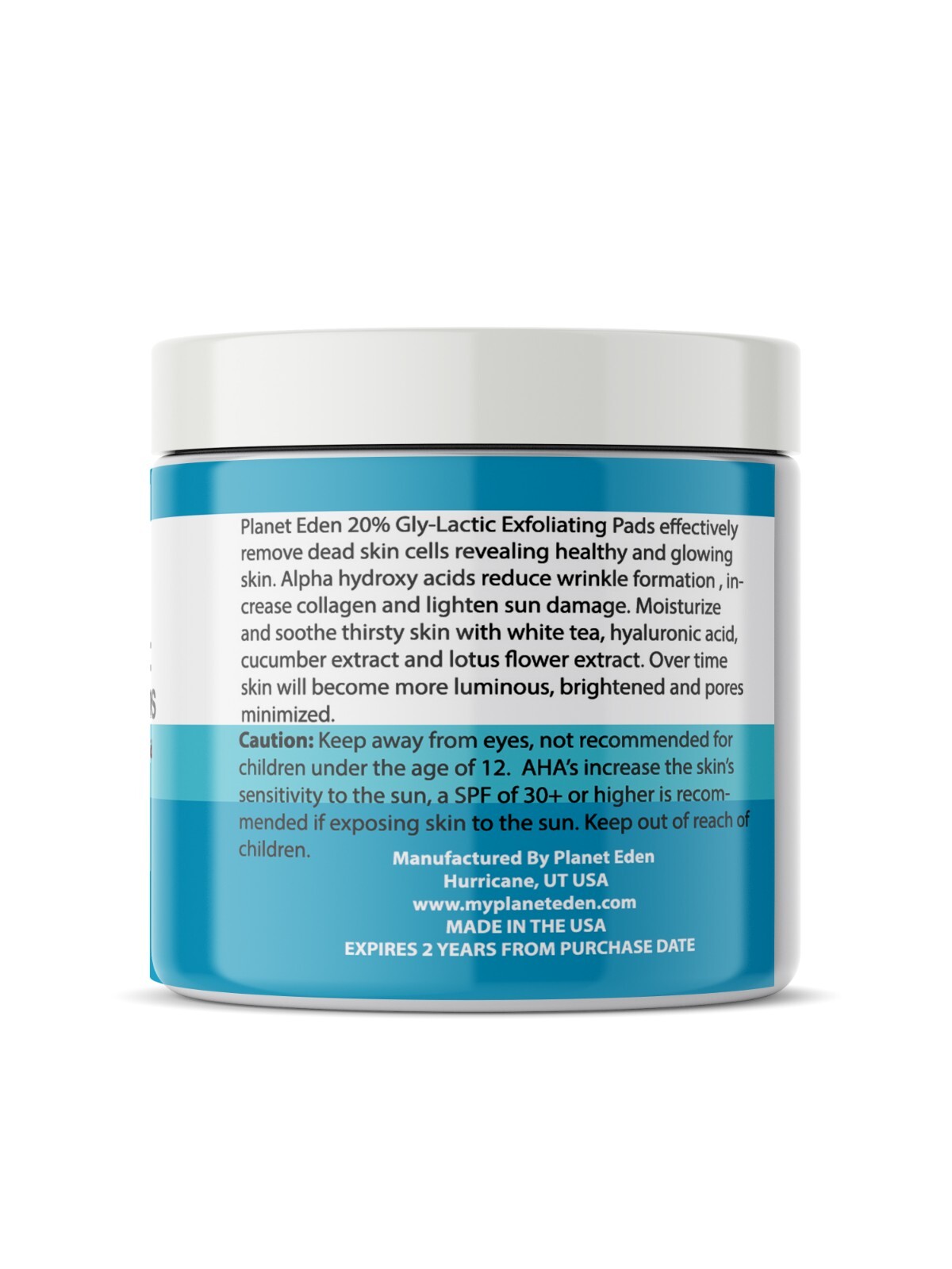 Planet Eden 20% Gly-Lactic Glycolic & Lactic Acid Skin Peel Exfoliating Pads 60