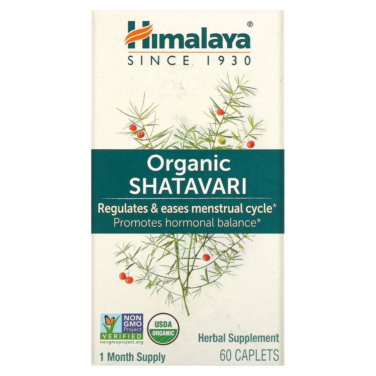 Himalaya Shatavari 60 Caplets Dairy-Free, Gluten-Free, GMP Quality Assured,