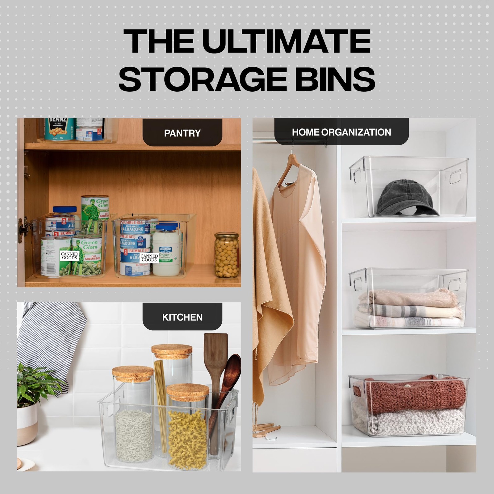 ClearSpace Clear Plastic Storage Bins Pantry Organizers & Storage Containers