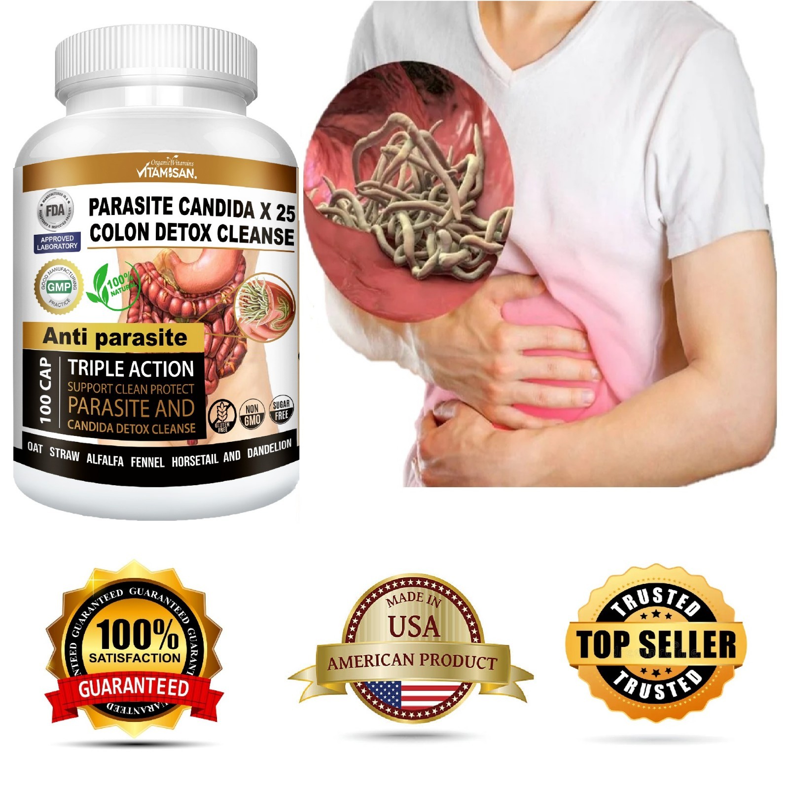parasite intestinal cleanse colon cleanse detox candida organic herb fungus clea