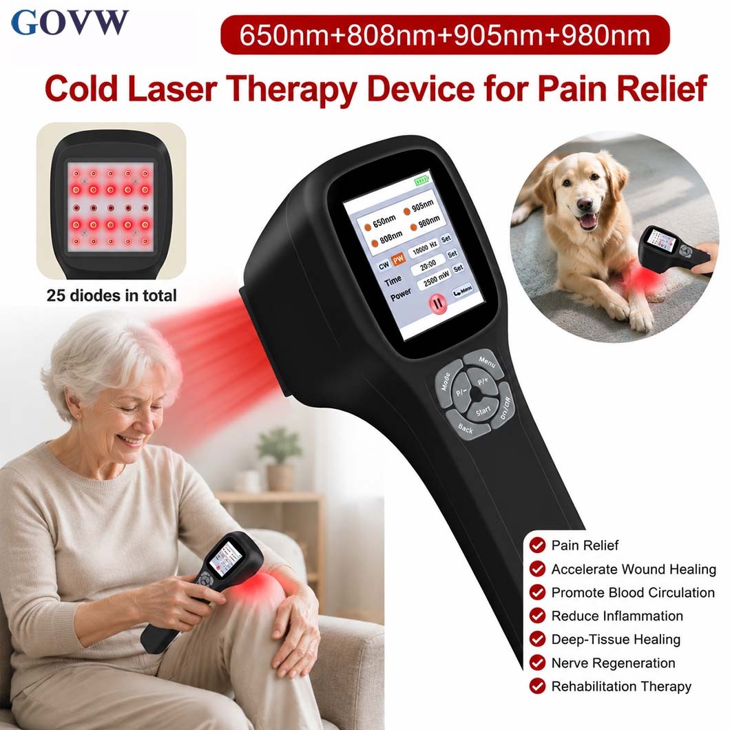 Cold Laser Therapy Device 650nm 808nm 905nm 980nm for Muscle & Joint Relief Home