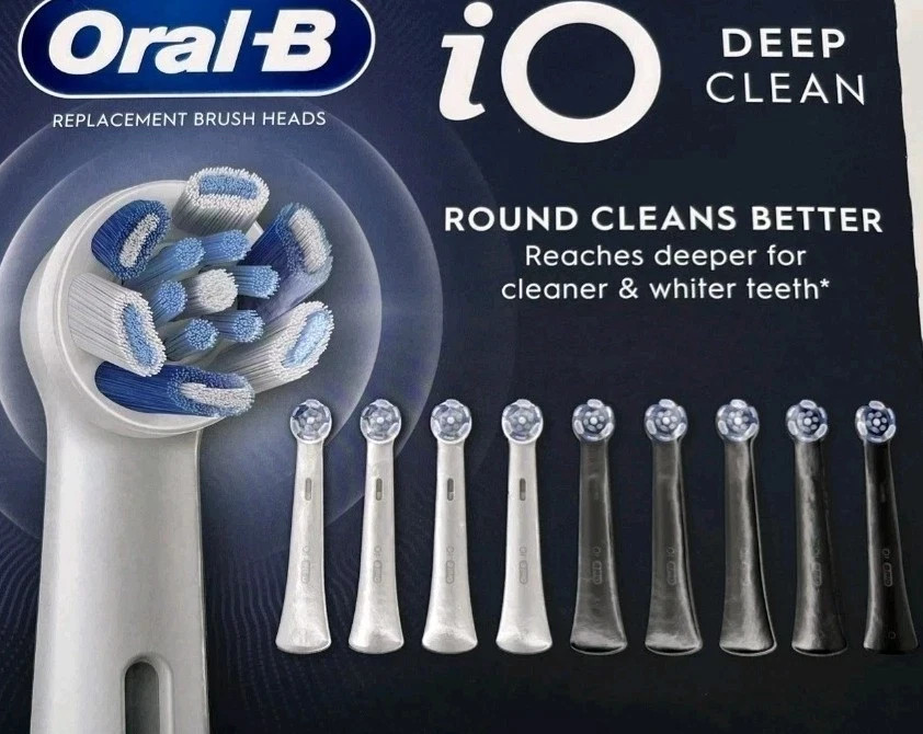 Oral-B iO Replacement Brush Heads Deep Clean Black White Multi Pack
