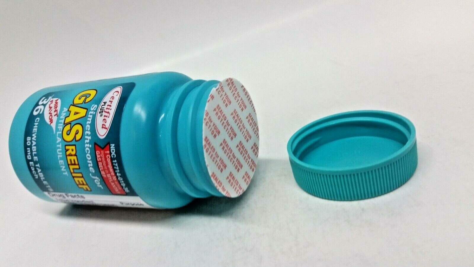 2-PK Simethicone Gas Relief Chewable Tablets 80mg Anti-Gas Bloating 36CT SEALED