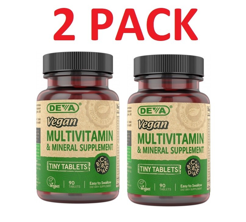 DEVA Vegan Tiny Tablets Multivitamin & Mineral Supplement – (2 PACK)
