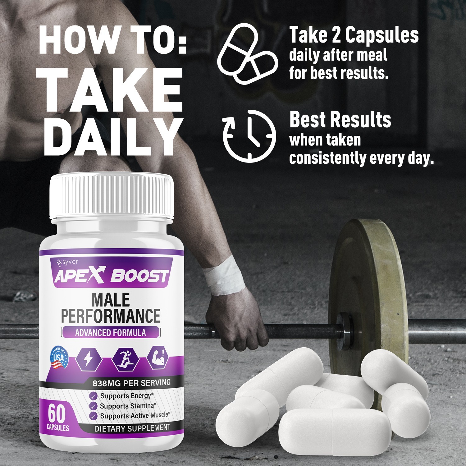 (5 Pack) Apex Boost Pills for Men Advanced ApexBoost Max Supplement 300 Capsules