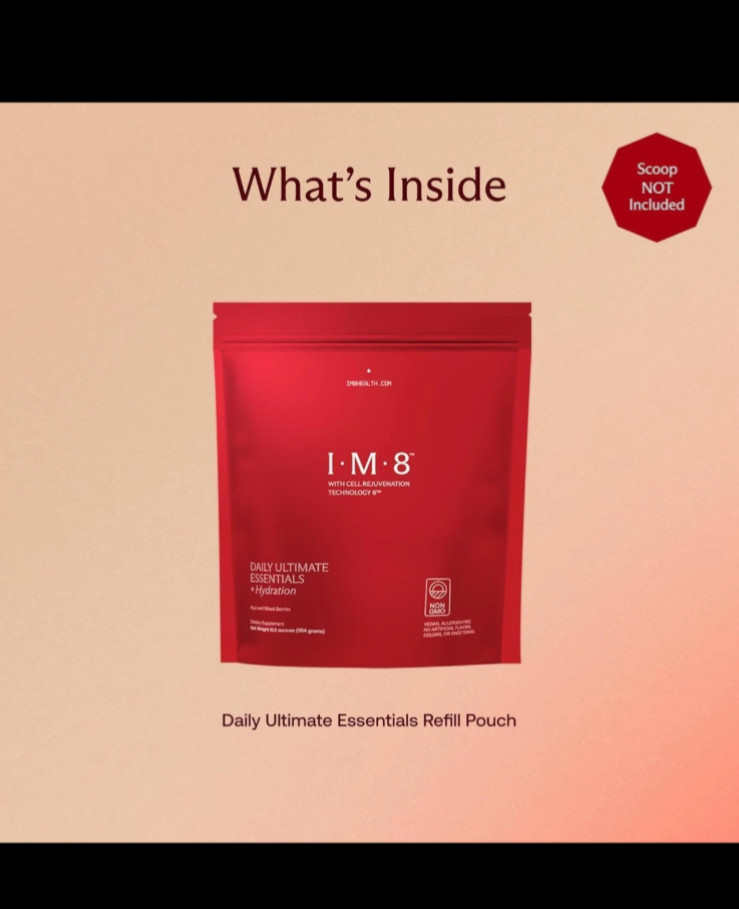 IM8 Daily Ultimate Essentials Powder Acai Mixed Berries Vegan Non-GMO 12.5 oz