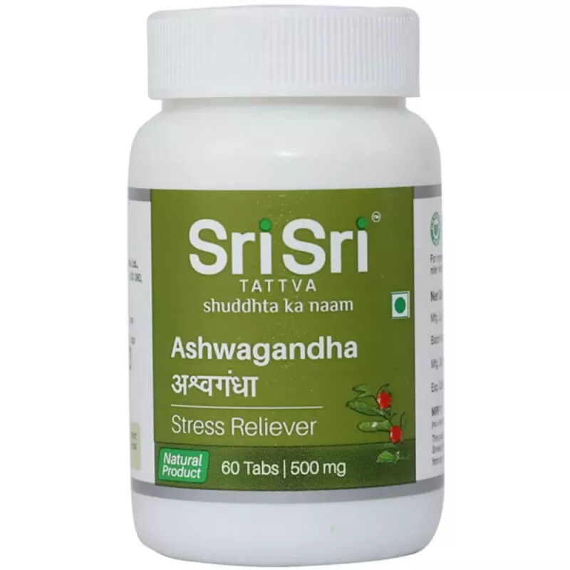Sri Sri Tattva Ashwagandha Tablets (60tab) Herbal | Useful for Stress & Weakness