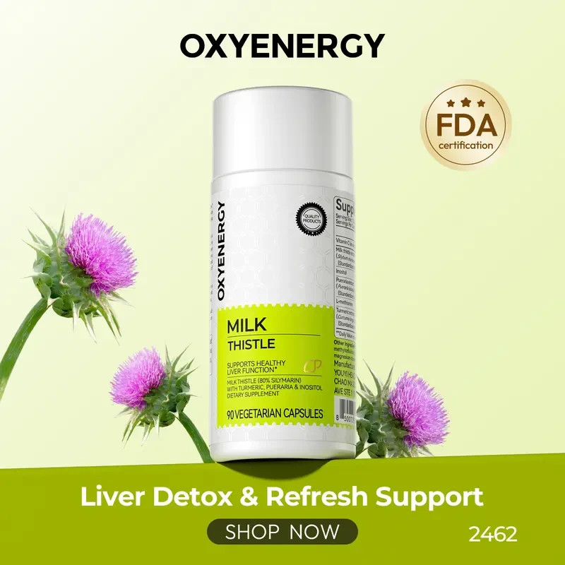 Oxyenergy Milk Thistle Dietary Herbal Supplement Capsules, 90-Count Detox Supple