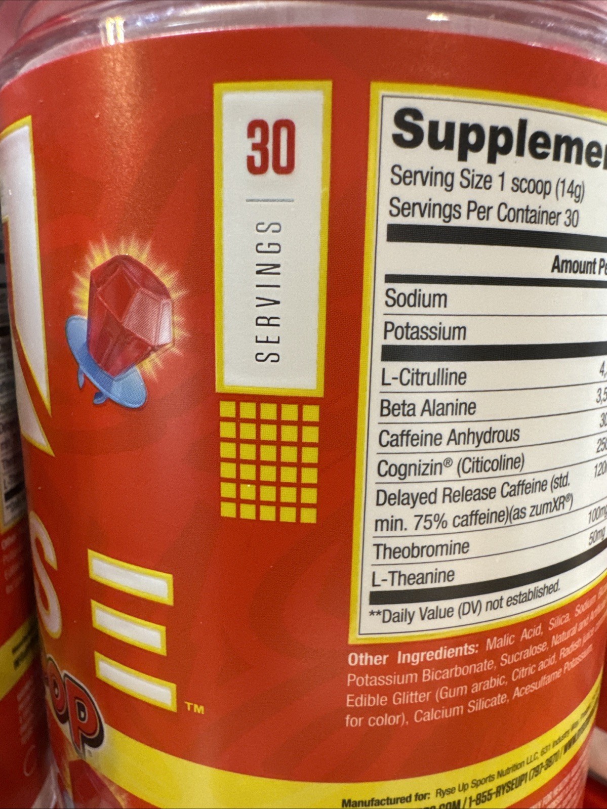 6-Ryse Loaded Pre Workout Powder, Cherry Ring Pop, 30 Servings, 14.8 oz, 09/26