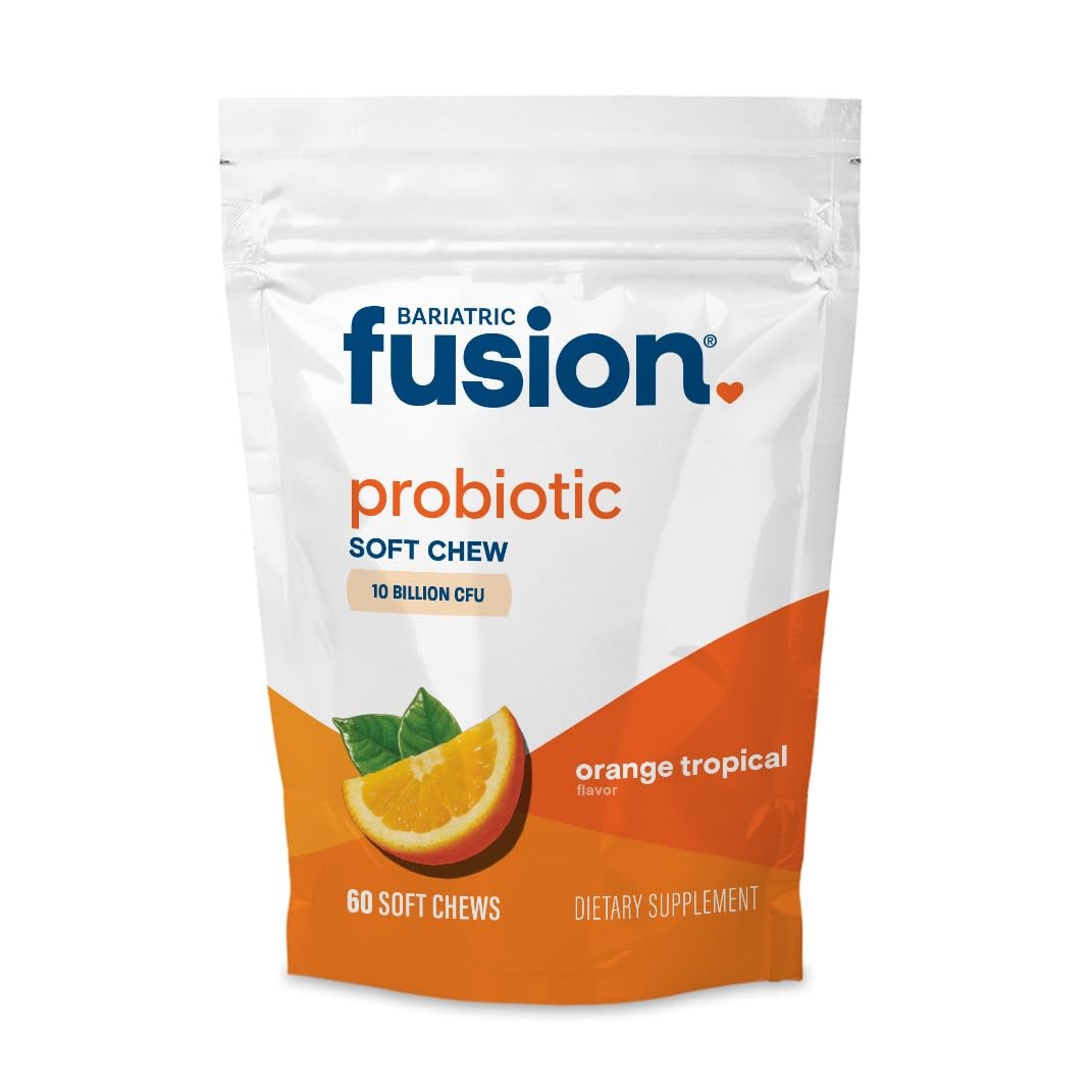 Probiotic Soft Chews Bacillus Coagulans 10 Billion CFU Orange Tropical 60 Count