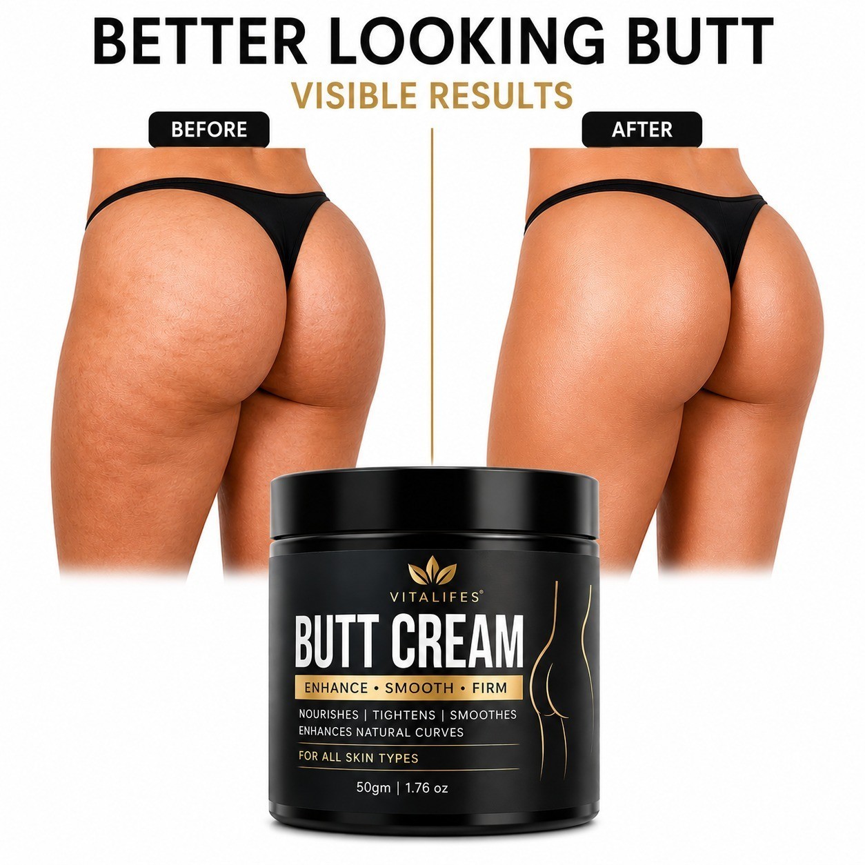 Vitalifes Butt Massage Cream Big Butt Hips Cream 100% Natural Ingredients 50gm