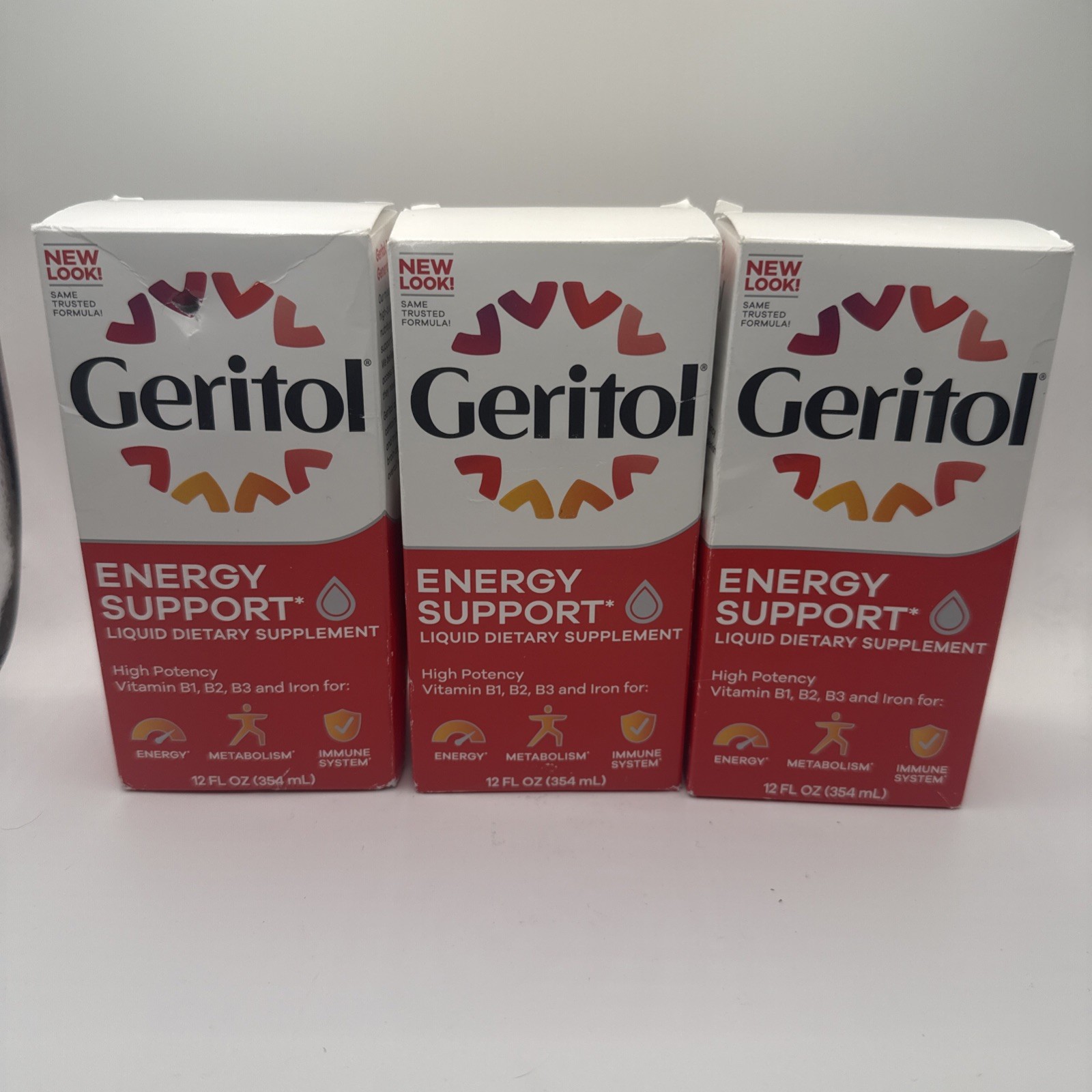 3 Pack Geritol Liquid B-Vitamins & Iron Supplement 3×12 Oz (354ml) Fast ShippinG