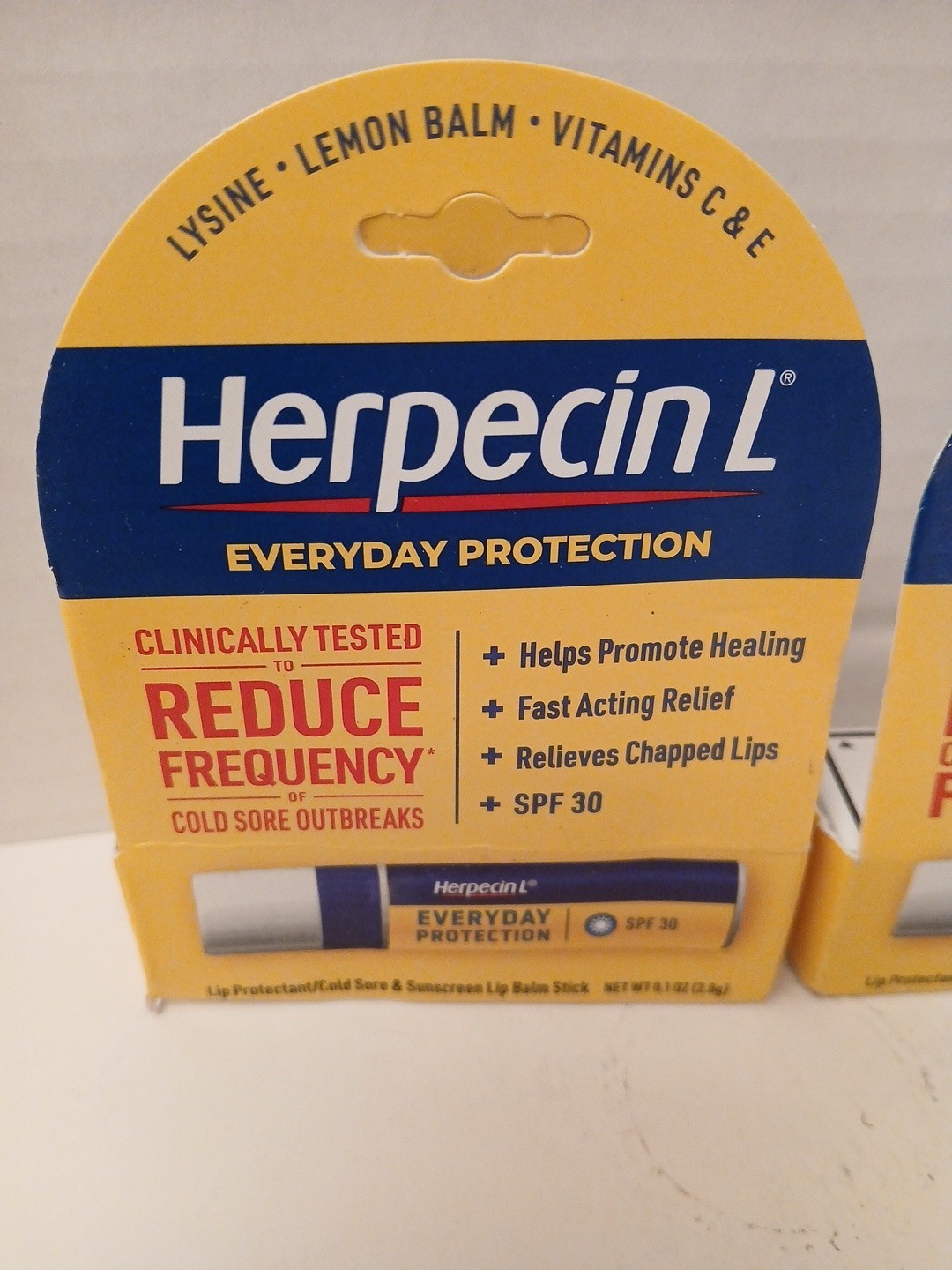 TWO Herpecin L Lip Balm for Cold Sores & Fever Blisters 0.1 Oz (2.8 g) Each