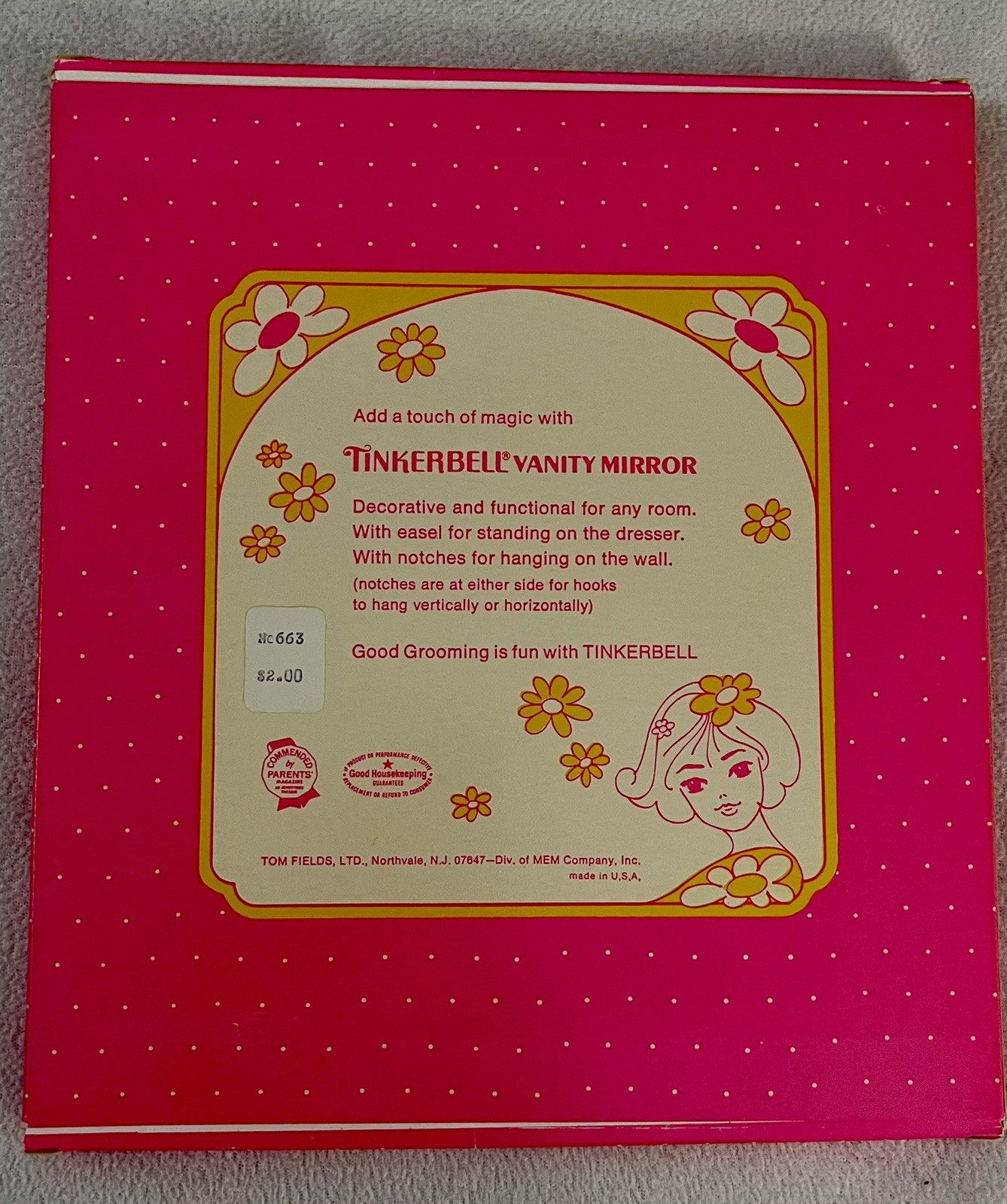Vintage Tom Fields Tinkerbell Vanity Mirror Tabletop Wall New In Box Rare Find!