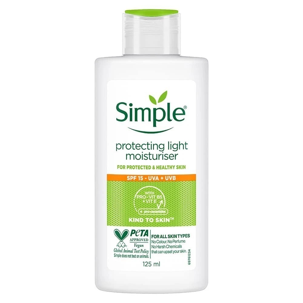 Simple Kind to Skin Protecting Light Moisturiser SPF 15 for Healthy Skin (125ml)