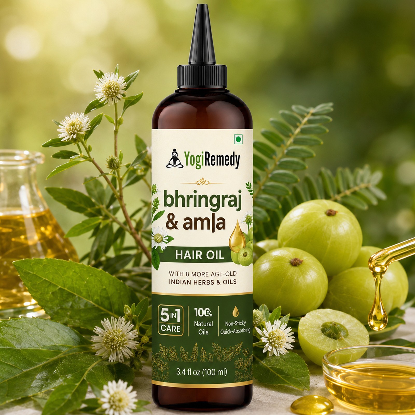 Bhringraj Amla Oil for Hair Growth, Anti Hair Fall Control and Scalp Care 100ml
