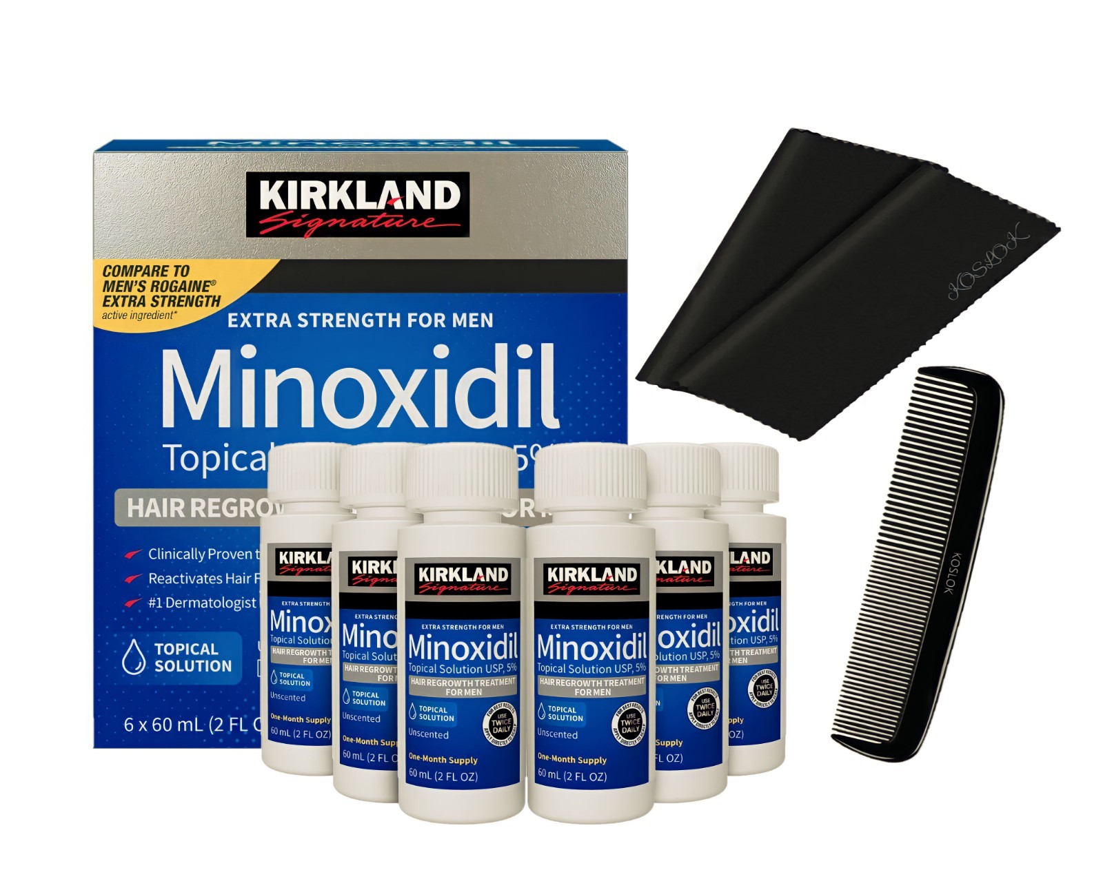 Kirkland Minoxidil 5% Extra Strength Men 6 Month Supply Hair Regrowth Solution