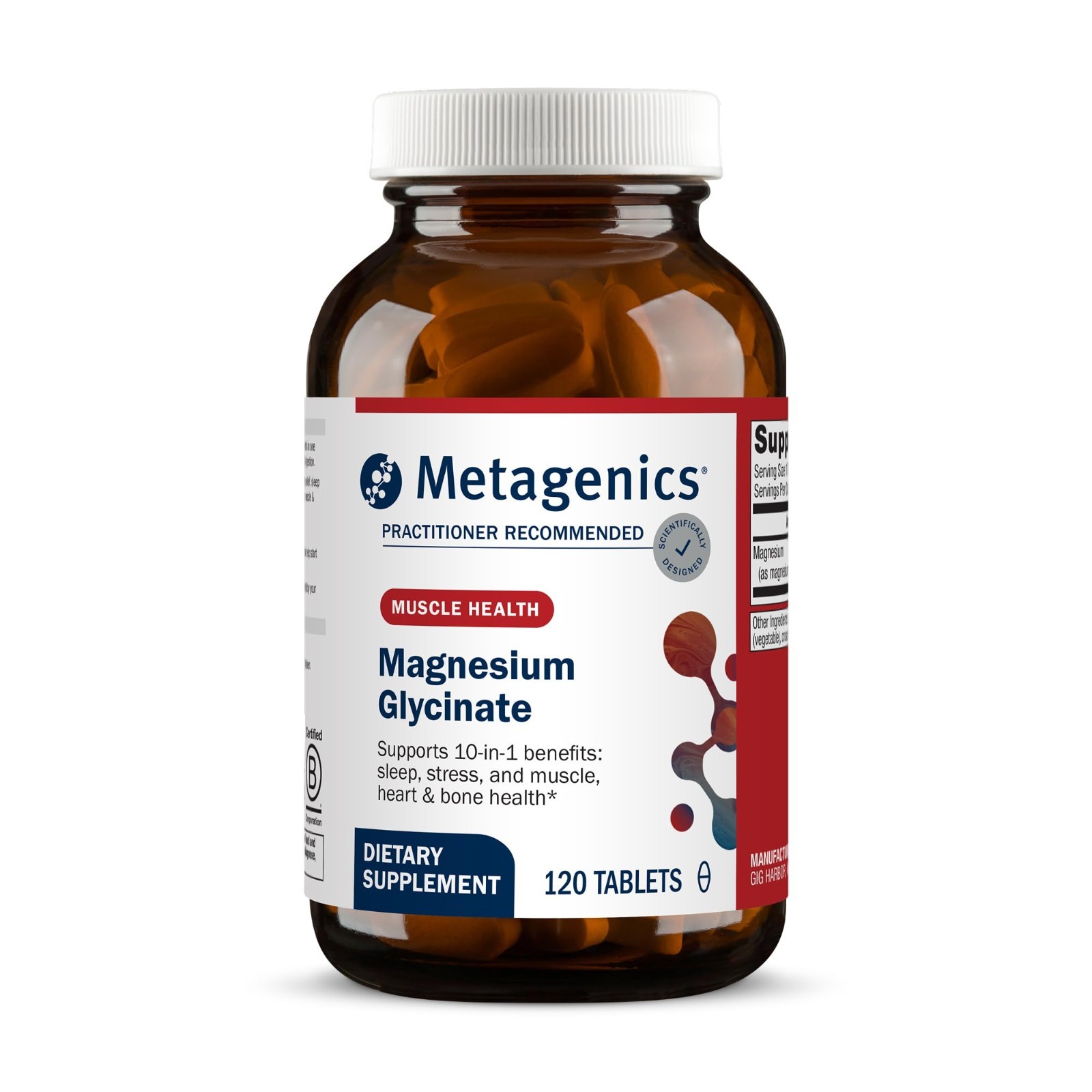 Metagenics Magnesium Glycinate – Highly Absorbable Magnesium Supplement 120 Tabs