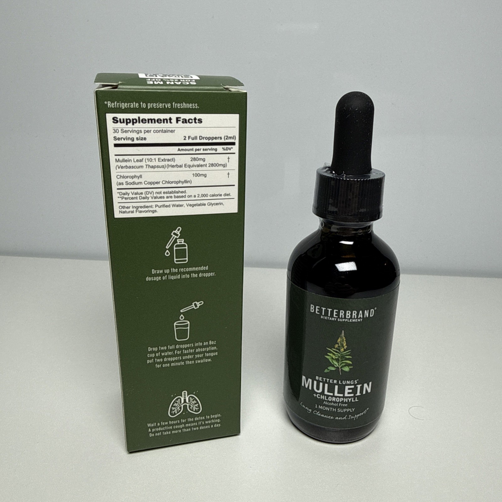 `Betterbrand Leaf Lungs Extract Mullein Lung Cleanse Better Support Formula`