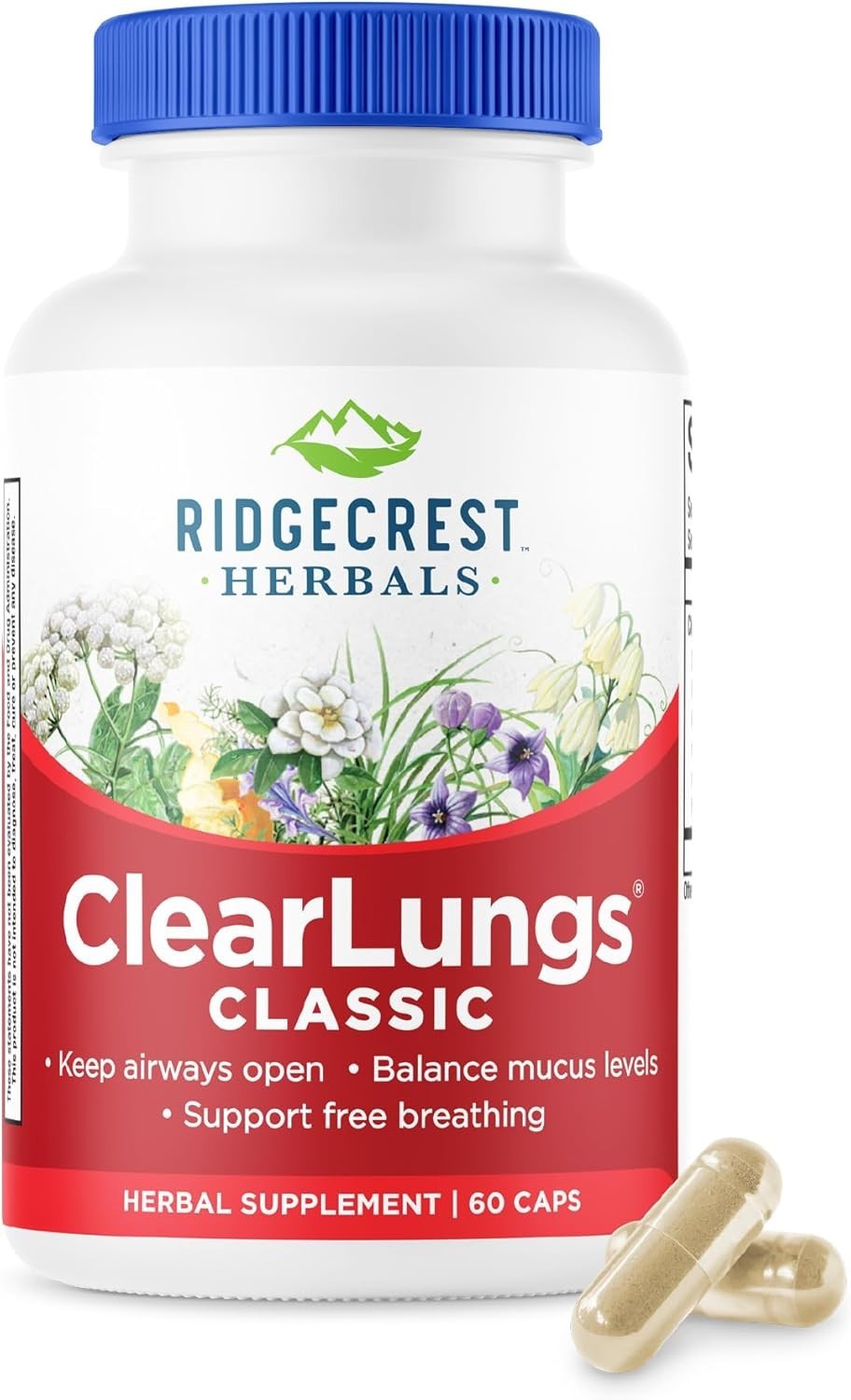 Ridgecrest Herbals ClearLungs Classic, 60 Caps