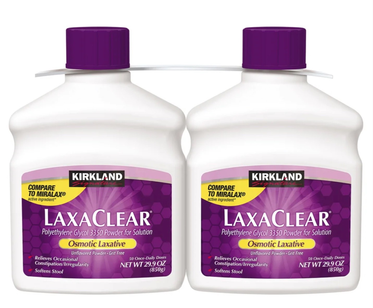 Kirkland LaxaClear, 100 Doses, Compare to MiraLAX, Polyethylene Glycol 3350