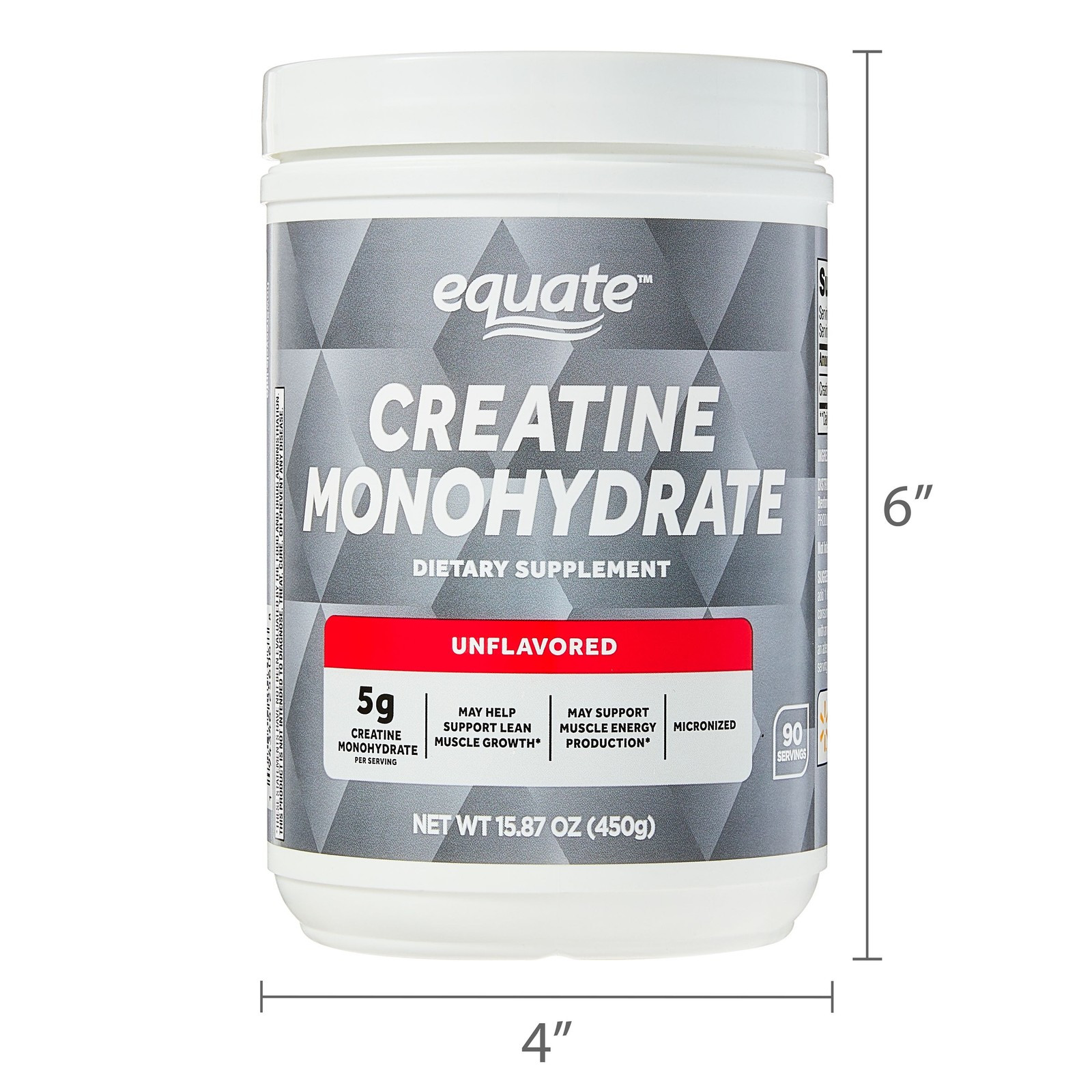 Equate Creatine Monohydrate Powder Unflavored 15.87 Oz