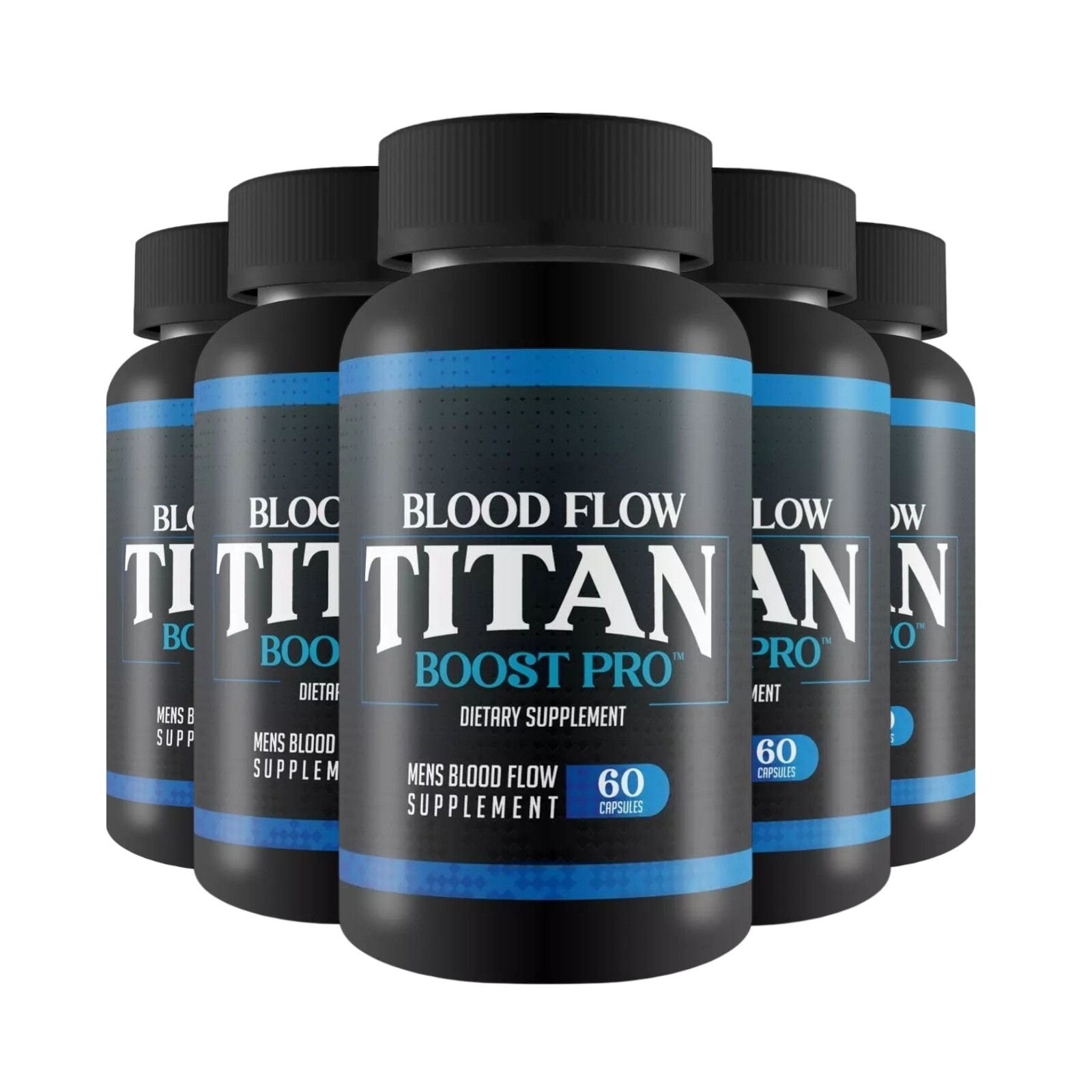 5-Pack Blood Flow Titan Boost Pro – Mens Bloodflow Support – 300 Capsules
