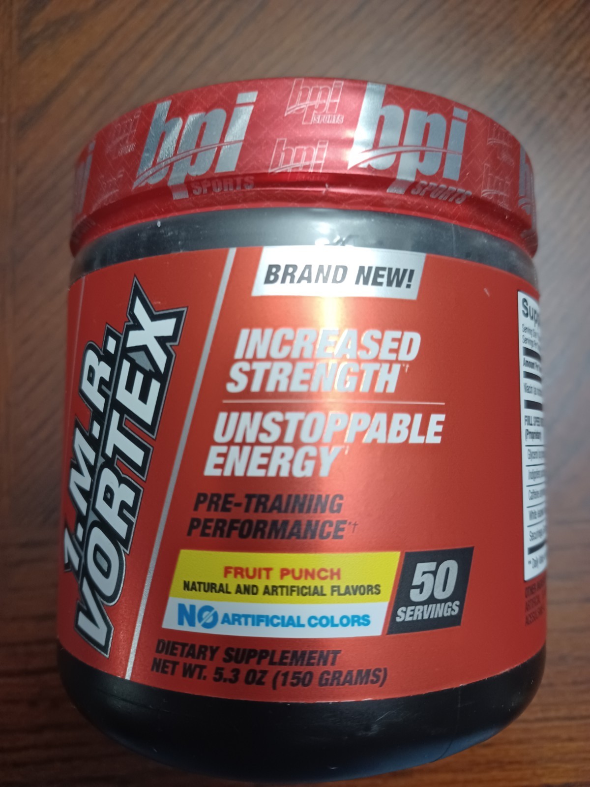 BPI Sports 1MR Vortex 50 serv Fruit Punch Pre-Workout Exp 02/2029