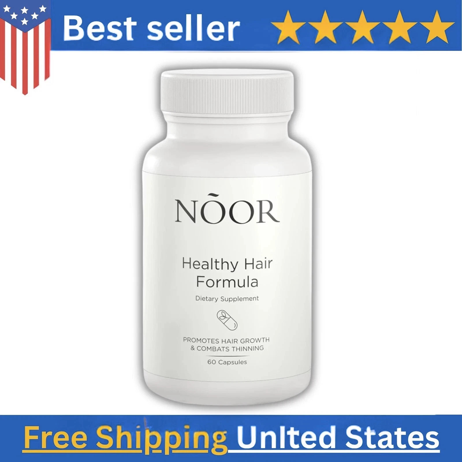 NOOR Healthy Hair Formula – NOOR Hair Growth Support Capsules – 60Caps