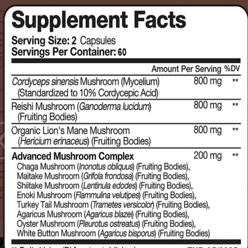 Advanced Mushroom Complex | A superb blend of mushrooms, 120 vegan capsules