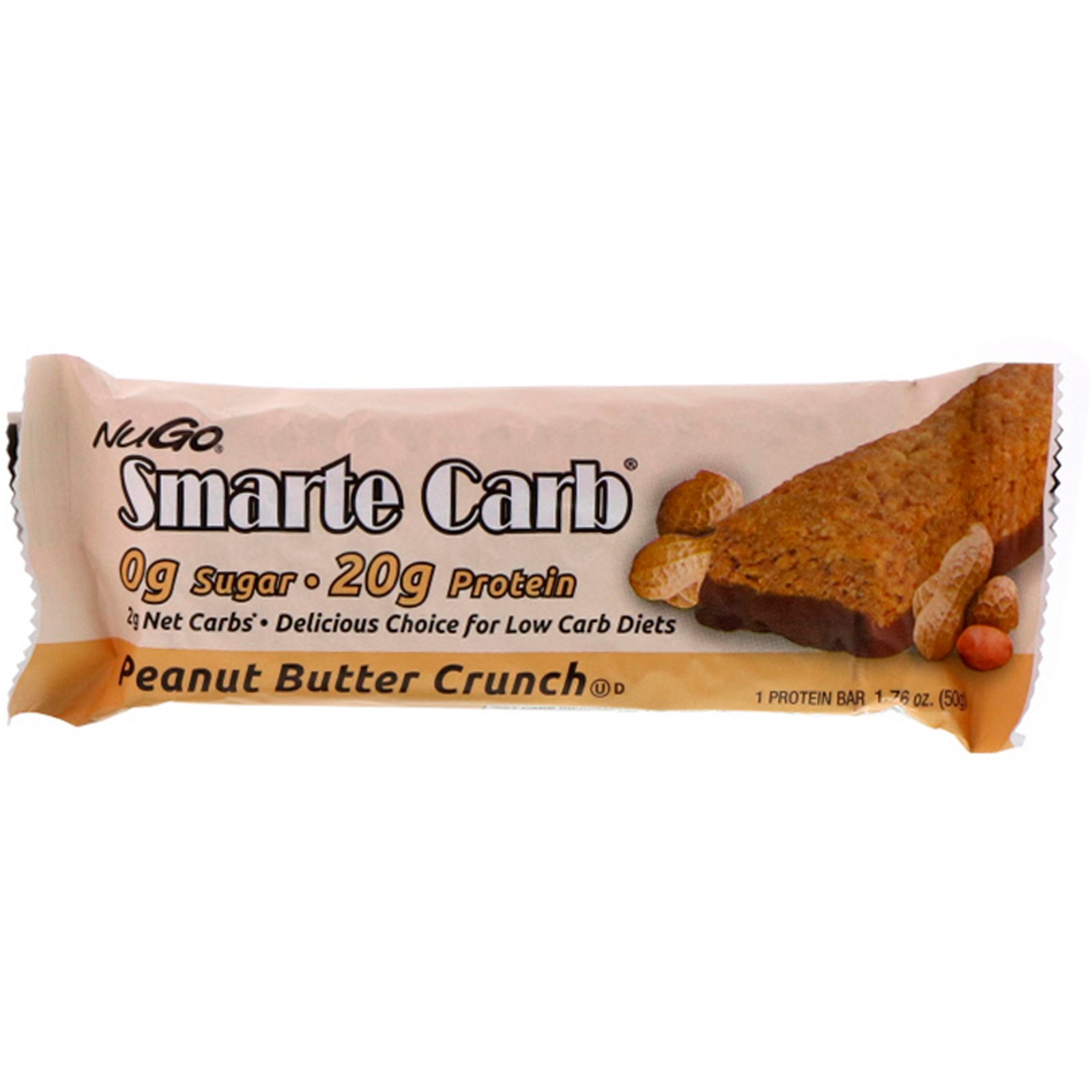 Smarte Carb® Protein Bar, Peanut Butter Crunch, 12 Bars, 1.83 oz (52 g) Each
